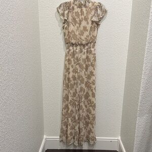 MSK Beige Floral Jumpsuit